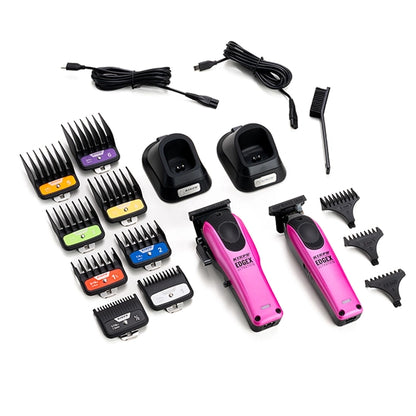 Set EDGE X - KIEPE - Masina de tuns + Masina de contur -  Ultra Thin - Roz