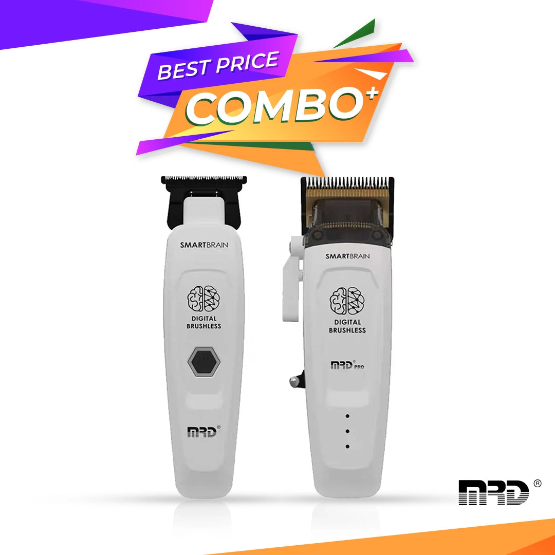 Set MRD -  Smart Brain - Masina de tuns + Masina de contur - fara fir - White