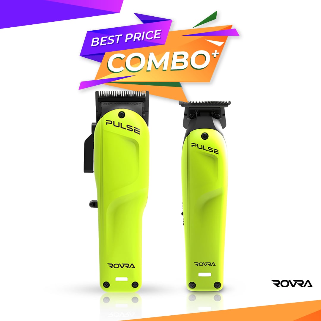 Set ROVRA - PULSE - Masina de tuns verde + Masina de contur