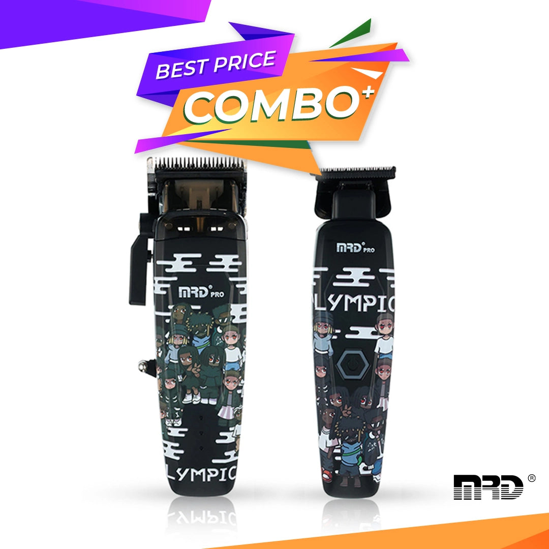 Set MRD - Masina de tuns Smart Brain  + Masina de contur  Smart Brain - fara fir - Negru - Olympics  - HC-90-4