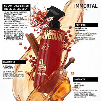 After shave colonie - IMMORTAL - Original No.540 -  Gold Edition - 500 ml