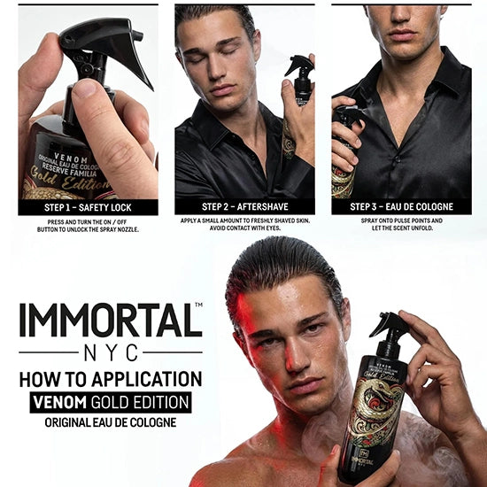 After shave colonie - IMMORTAL - Venom -  Gold Edition - 500 ml