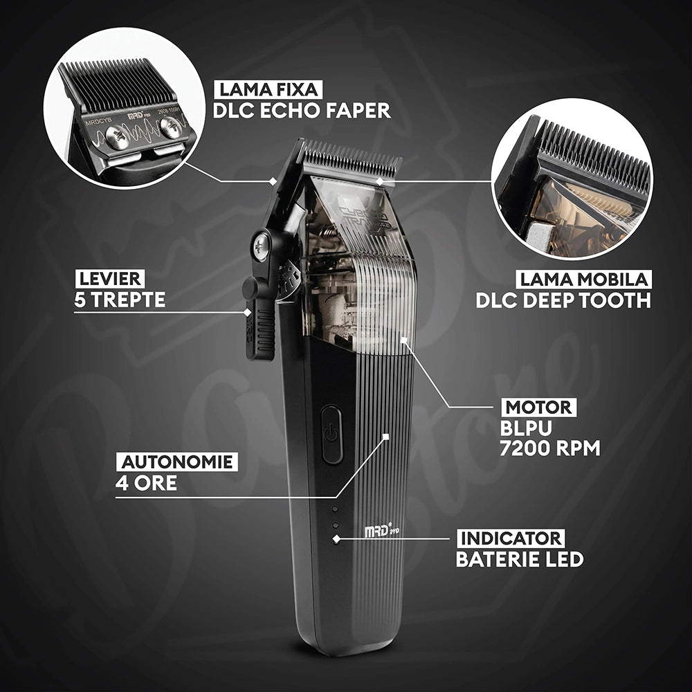 Masina de tuns - MRD - Cyborg - Negru - 7.200 RPM - HC-666