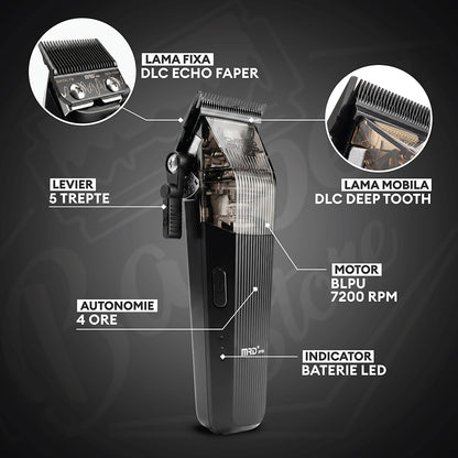 Masina de tuns - MRD - Cyborg - Negru - 7.200 RPM - HC-666