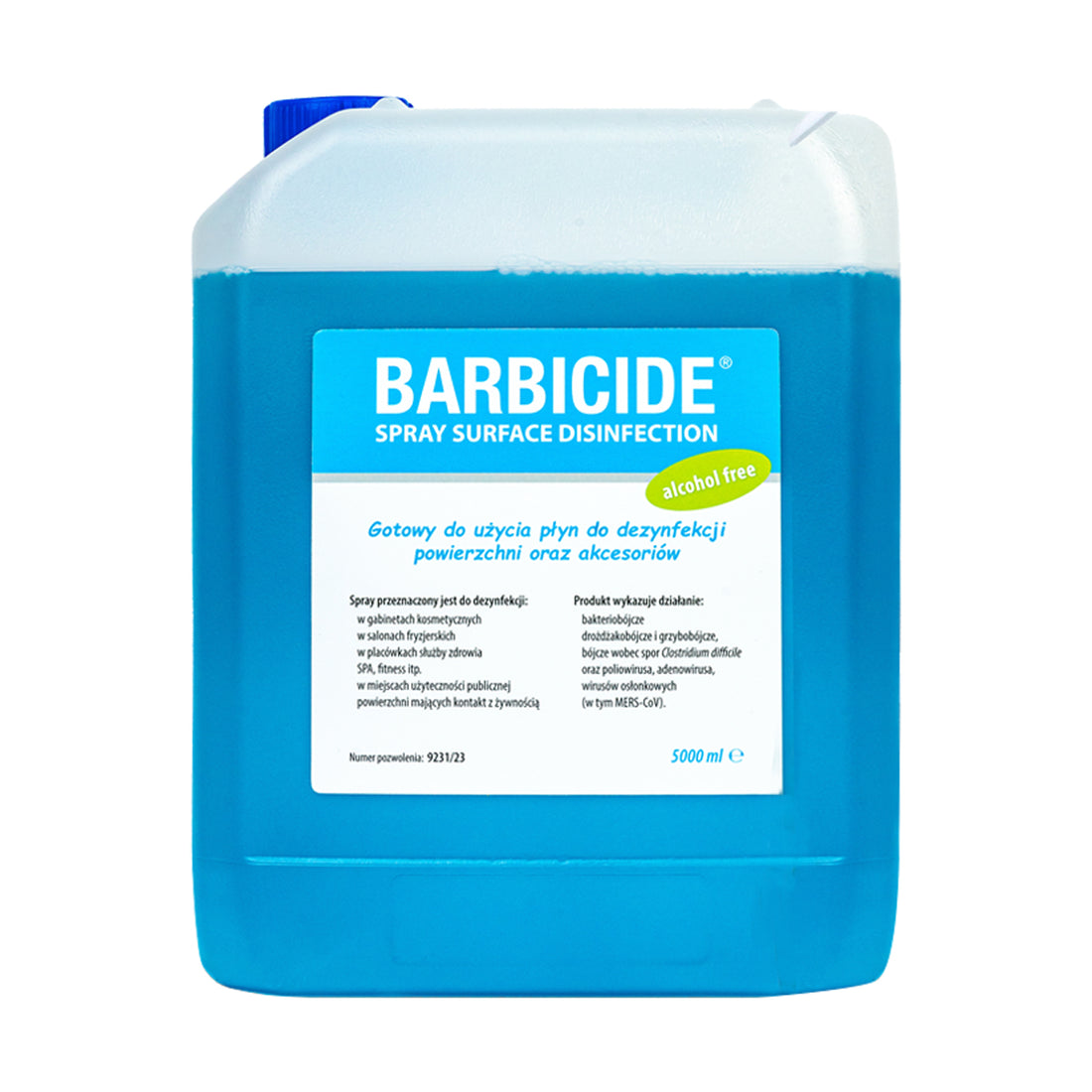 Barbicide spray pentru dezinfectarea tuturor suprafețelor, inodor - rezervă 5l