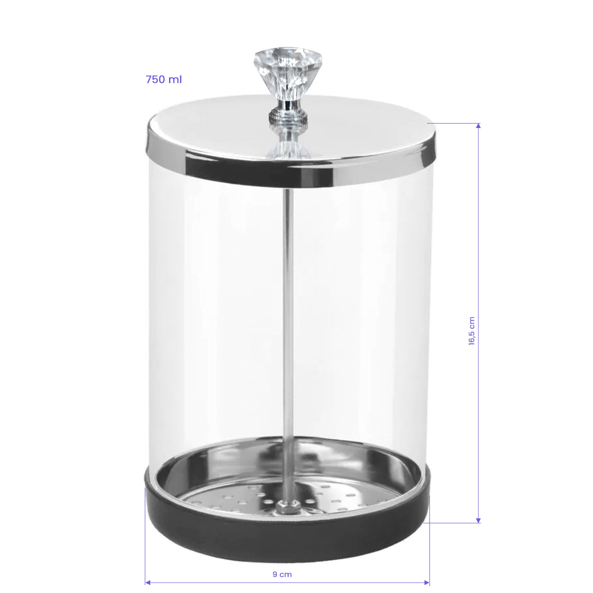 Recipient de sticlă pentru dezinfectarea uneltelor 750ml