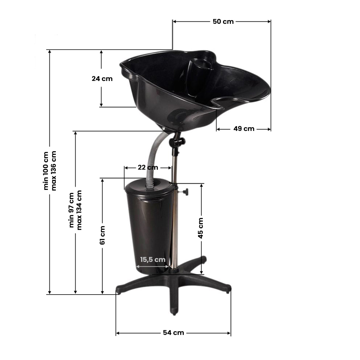 Unitate de spălare portabilă pentru frizerie Gabbiano cu rezervor ft42-1