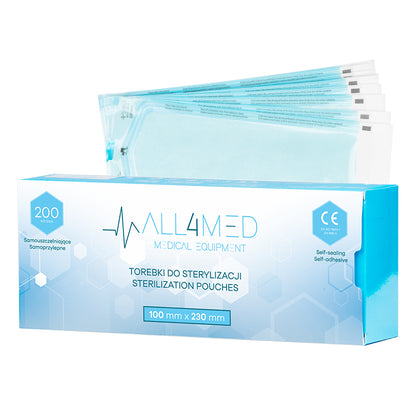 Pungi sterilizare All4med 100mm x 230mm 200buc