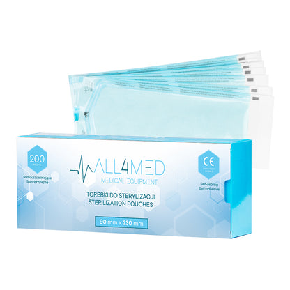 Pungi sterilizare All4med 90mm x 230mm 200 buc