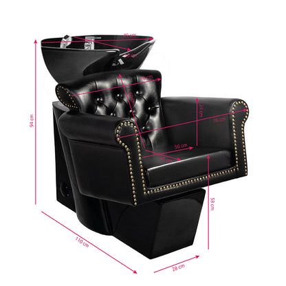 Scafa coafor frizerie Berlin negru / vas negru