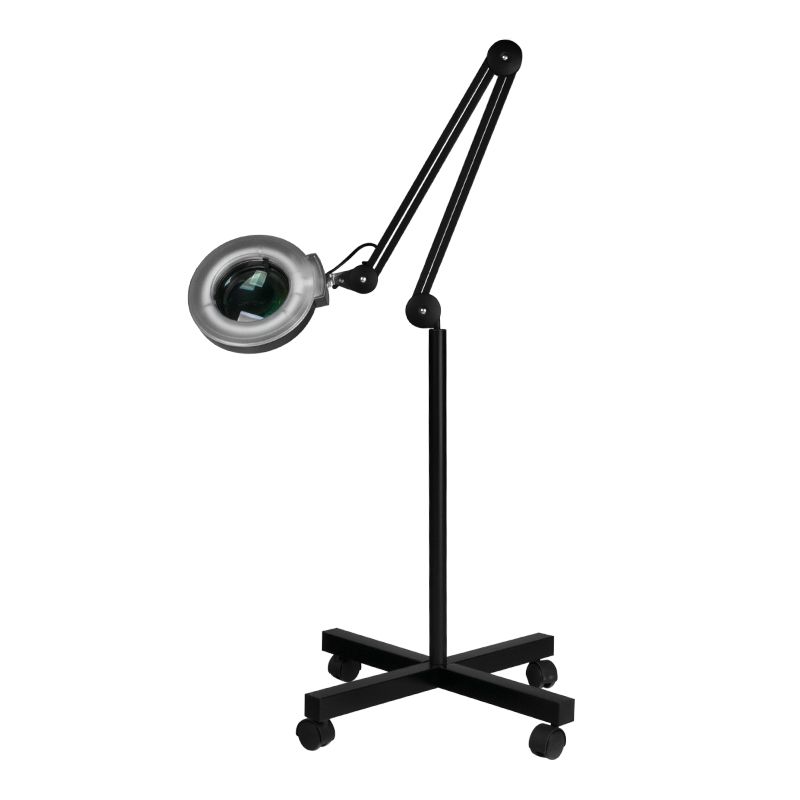 Lampa cosmetica cu lupa S4 + baza cu roti negru