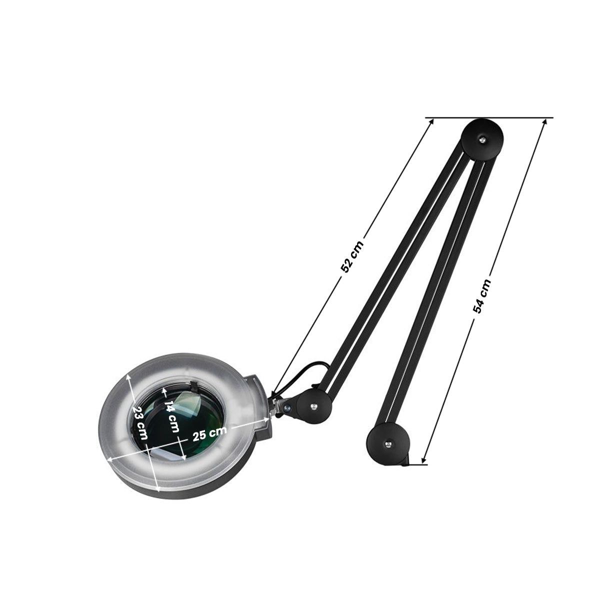 Lampa cosmetica cu lupa S4 + baza cu roti negru