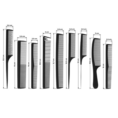 Set de piepteni carbon n-20 9 buc