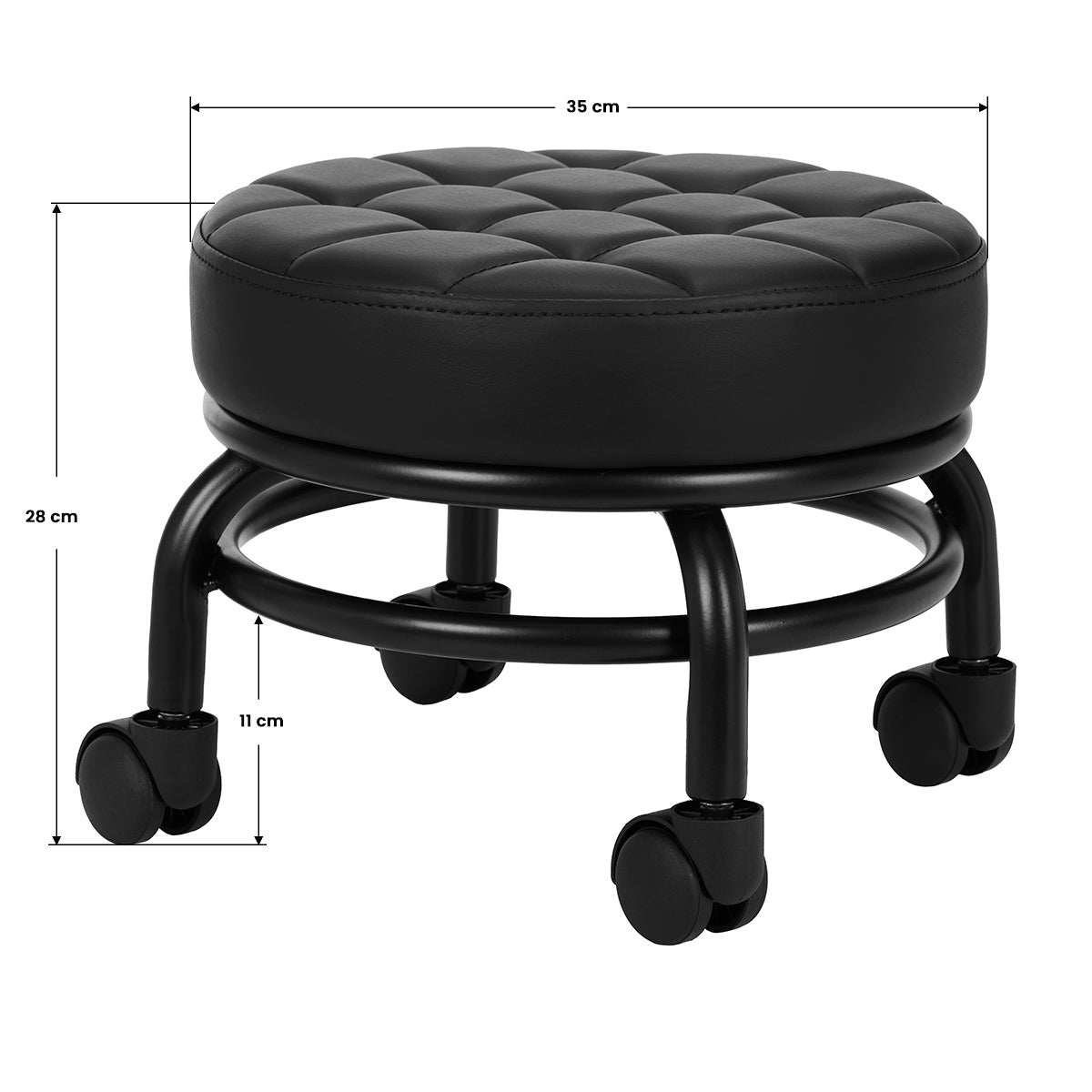 SCAUN COSMETIC PENTRU PEDICHIURĂ H13 NEGRU