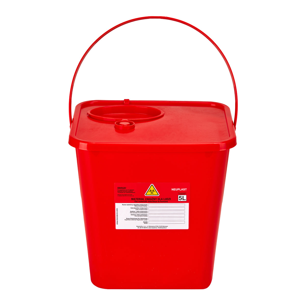 Recipient depozitare deșeuri ROȘU 5 L