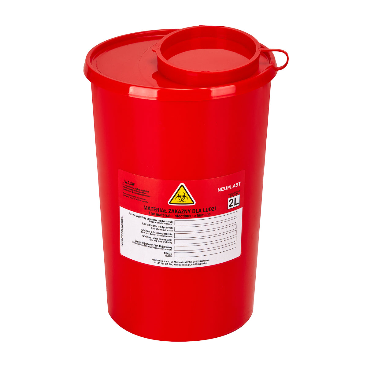 Recipient depozitare deșeuri 2 L ROȘU