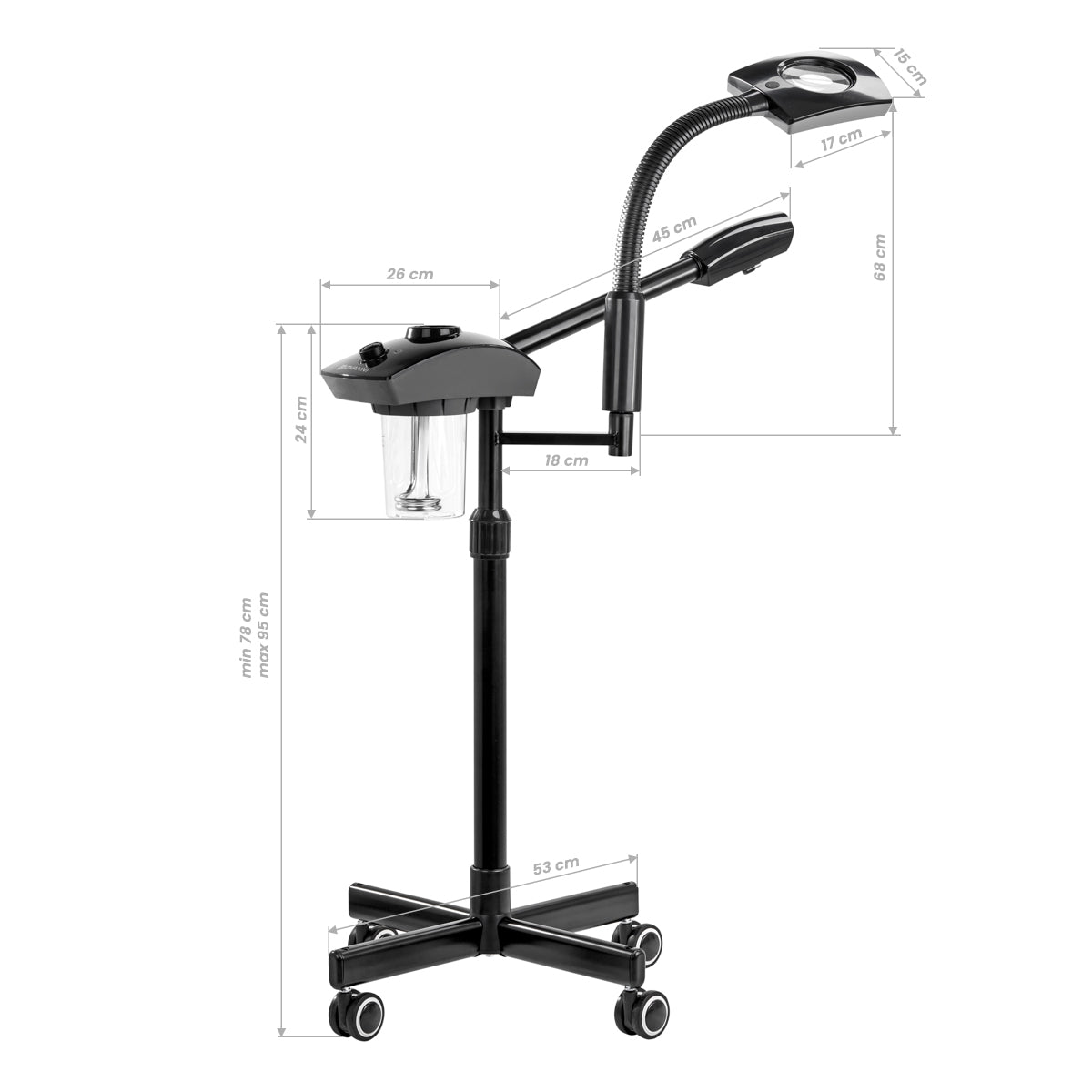 Vapozon cosmetic Giovanni cu lampă lupă D-21 negru