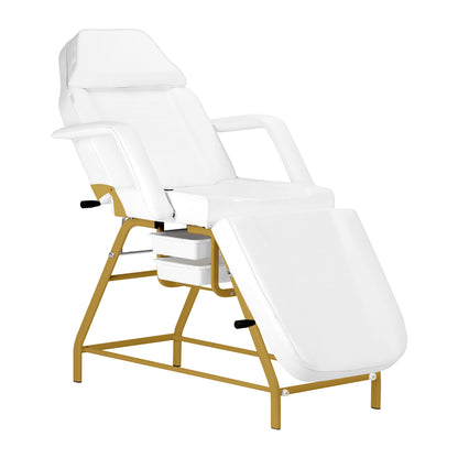 Scaun cosmetic 557G cu sertare alb + gold