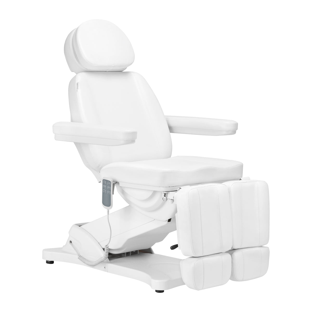 Scaun cosmetic electric SILLON CLASSIC 3 motoare cu suport pentru pedichiură alb