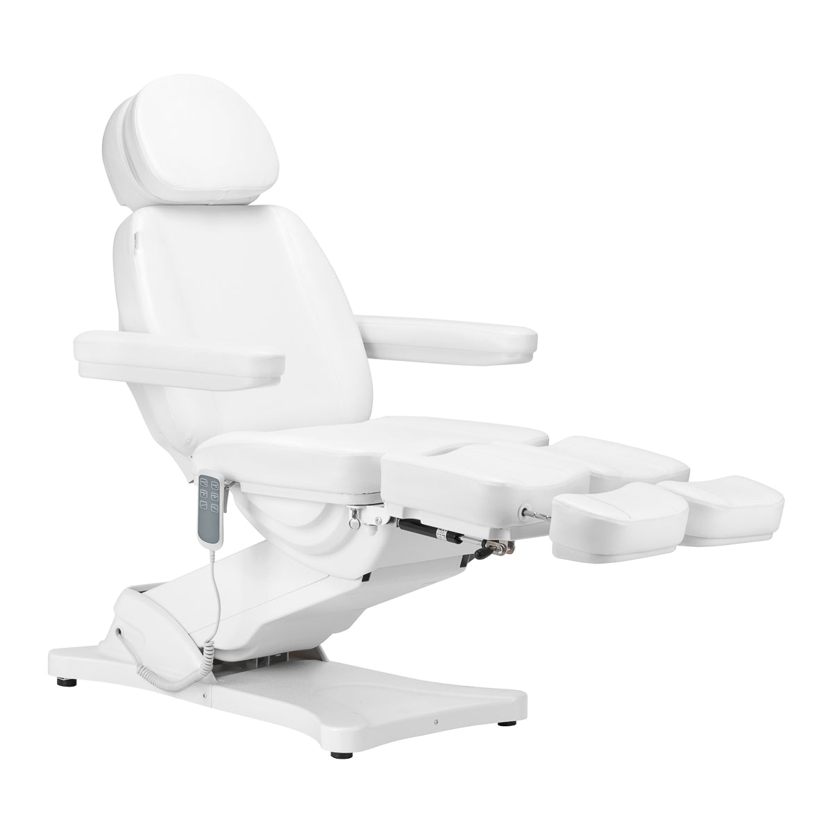 Scaun cosmetic electric SILLON CLASSIC 3 motoare cu suport pentru pedichiură alb