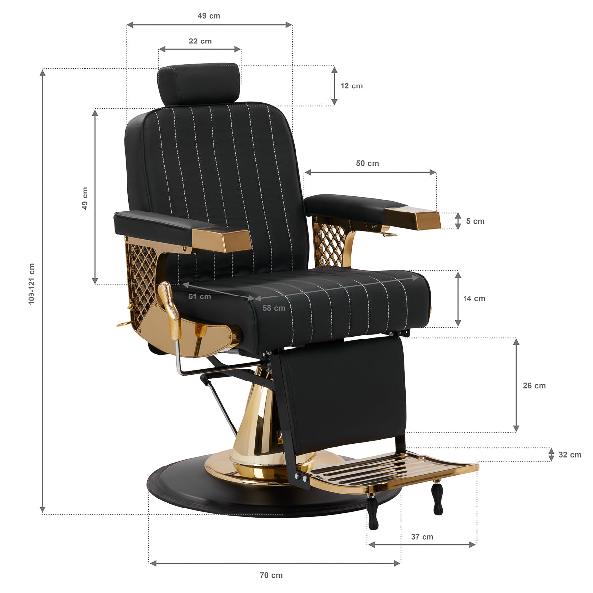 Scaun frizerie Marcus Gold