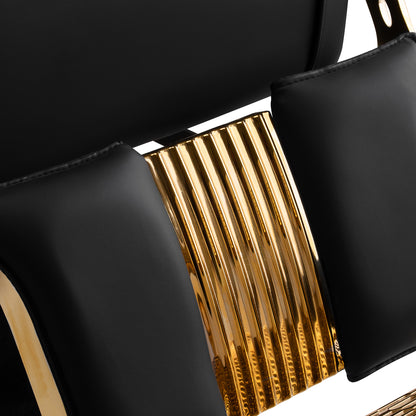 Scaun frizerie Gabbiano Leonardo Gold Black