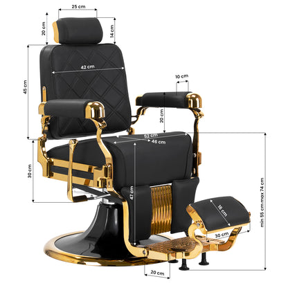 Scaun frizerie Gabbiano Leonardo Gold Black
