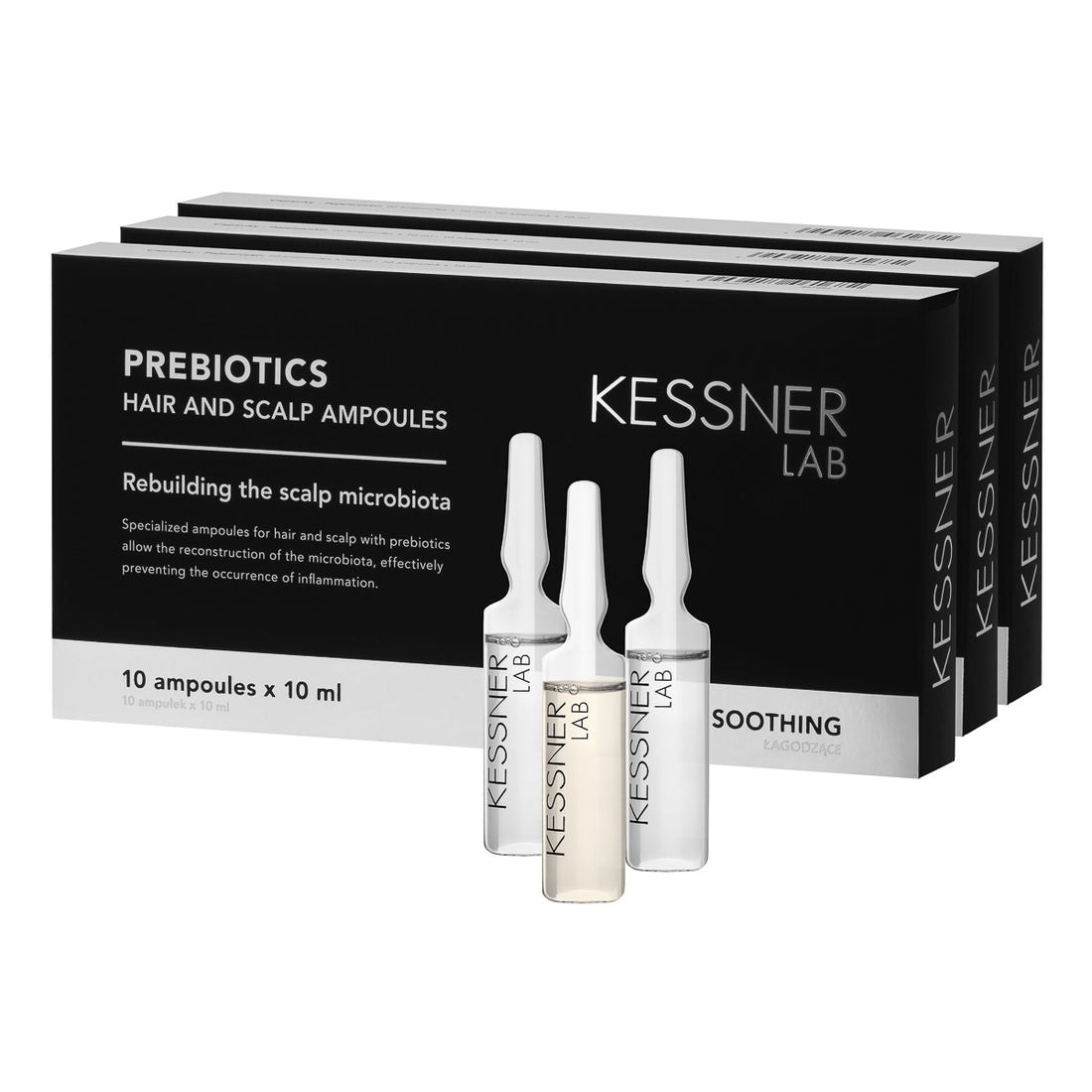 Set de fiole Kessner Lab: Prebiotic, Hidratant, Cafeină