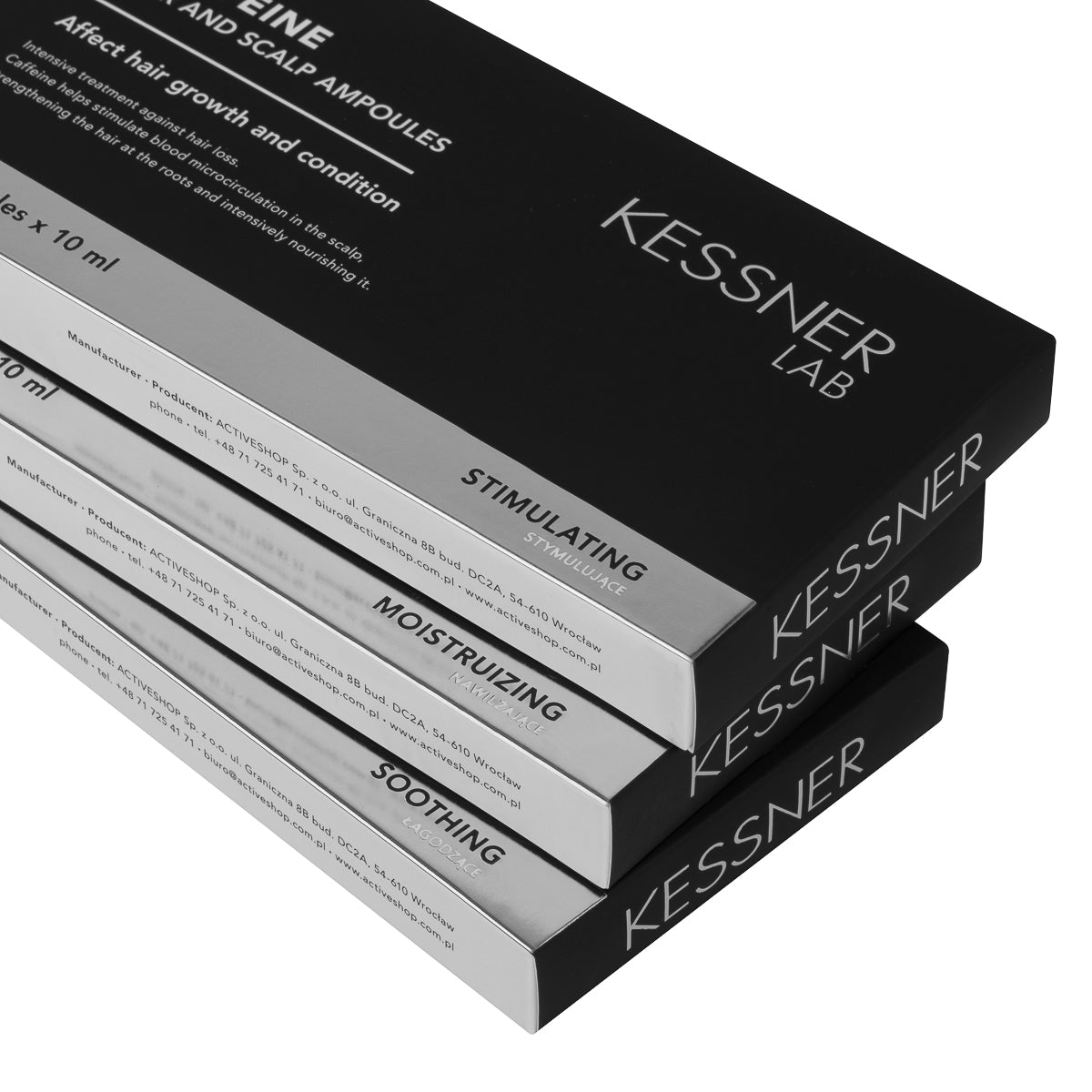 Set de fiole Kessner Lab: Prebiotic, Hidratant, Cafeină