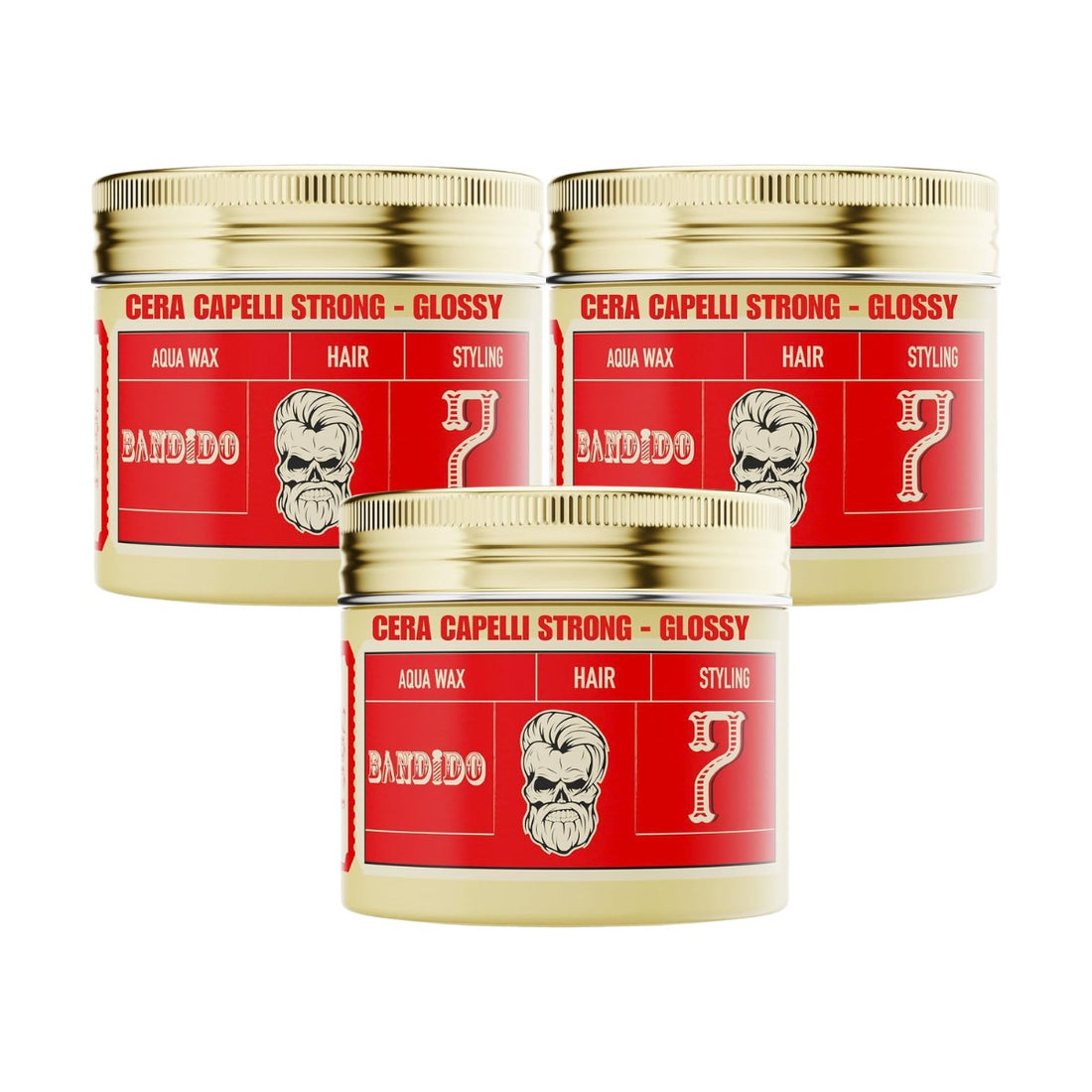 3x Ceară de păr Bandido Aqua Wax 7 Strong Red 125 ml