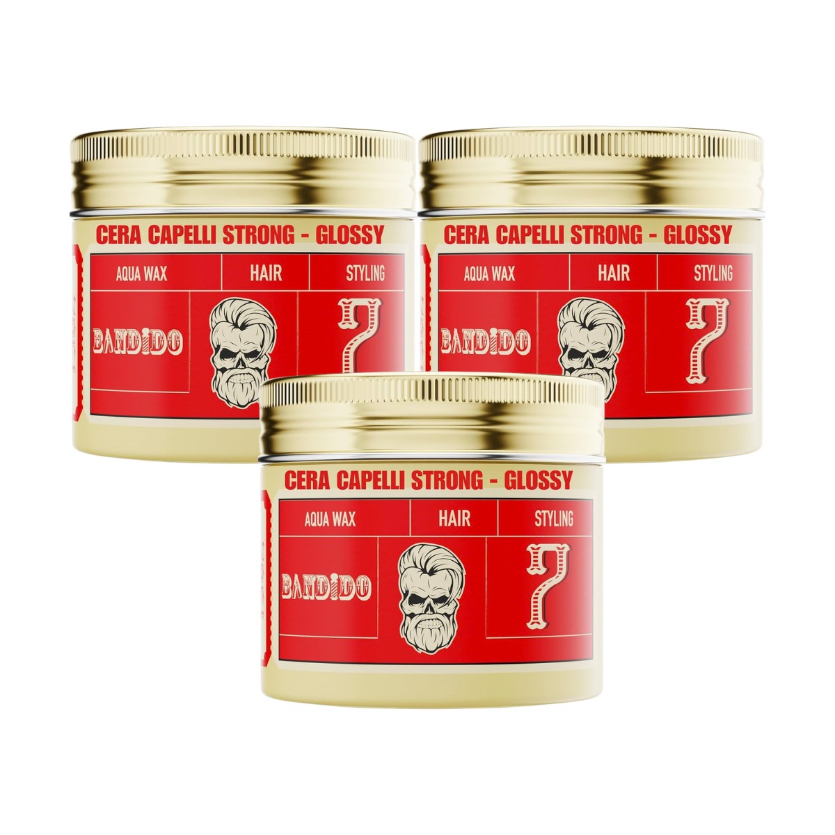 3x Ceară de păr Bandido Aqua Wax 7 Strong Red 125 ml