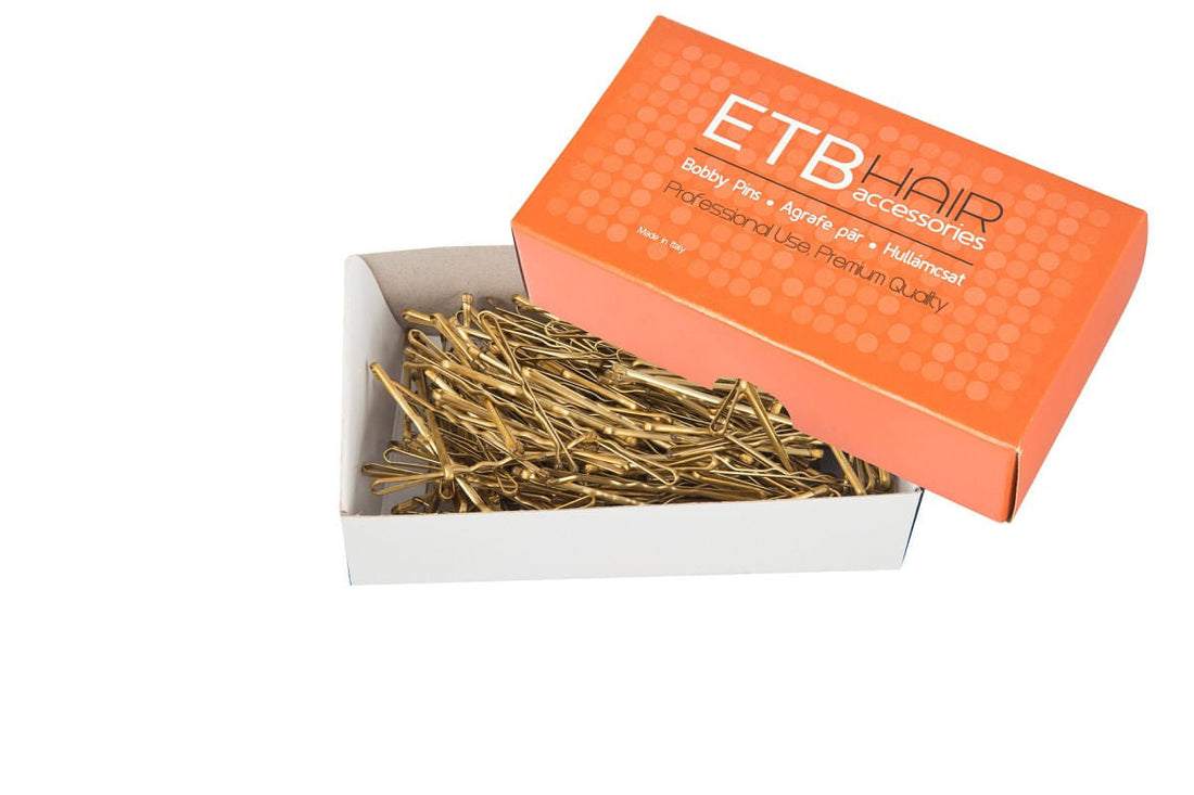 ETB Hair Agrafe Profesionale Ondulate, Aurii, 5 cm, 200g – Fixare de Înaltă Precizie, Design Italian Premium