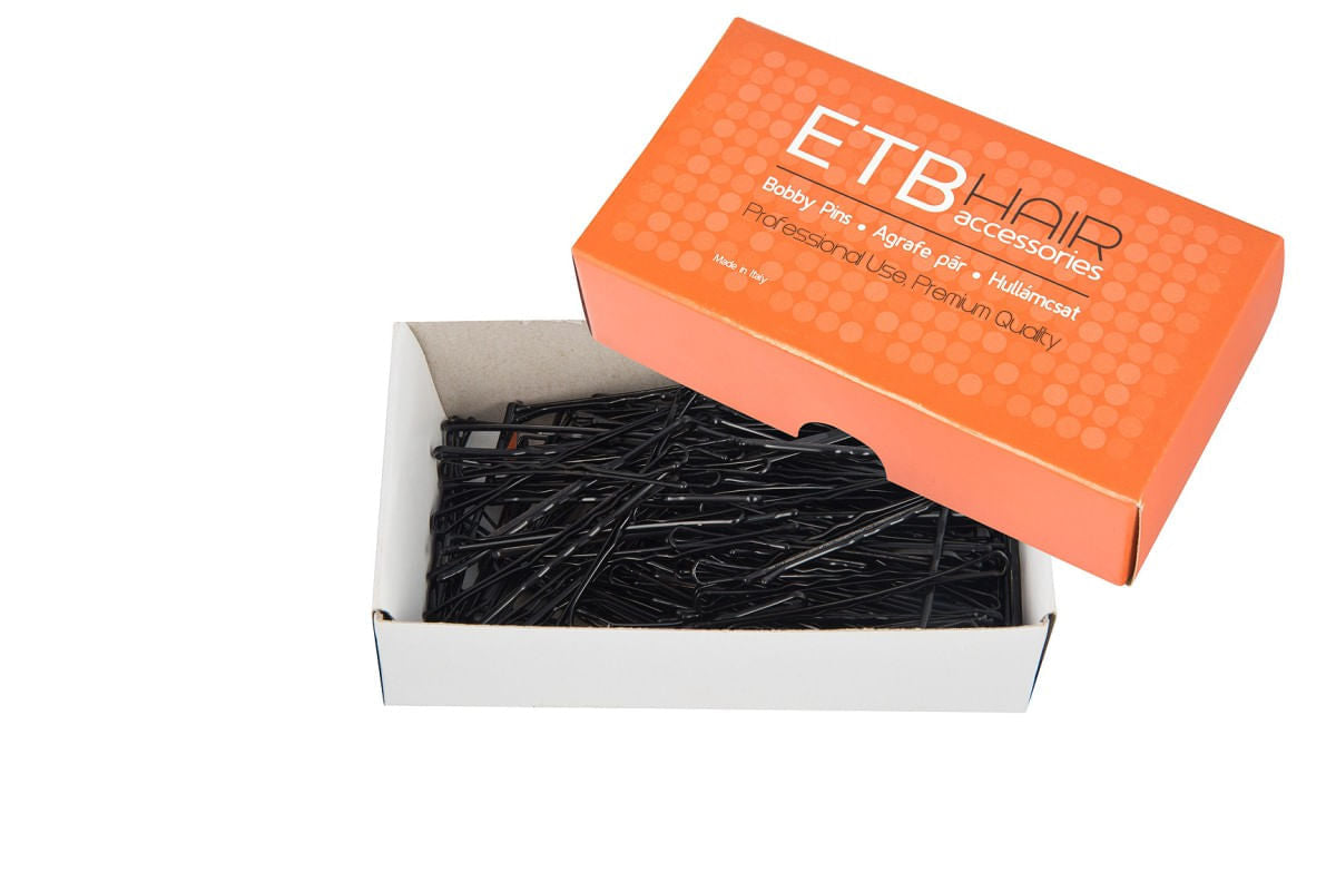 ETB Hair Agrafe Profesionale de Păr, Negre, 5 cm, 200g – Fixare de Înaltă Precizie cu Design Italian Premium