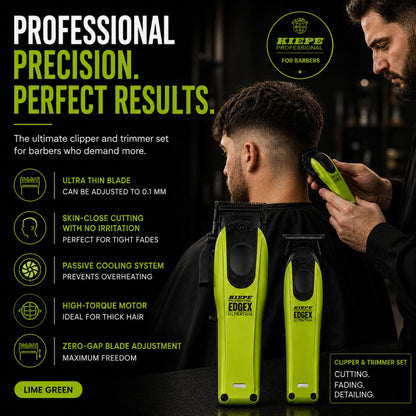 Set EDGE X - KIEPE - Masina de tuns + Masina de contur -  Ultra Thin - Verde