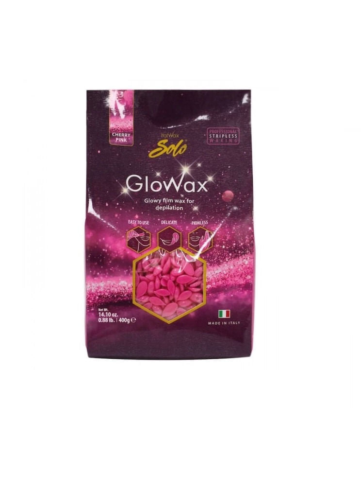 ItalWax Ceara epilatoare Elastica Perle Glowax Cherry Pink 400Gr, Cantitate: 400 g
