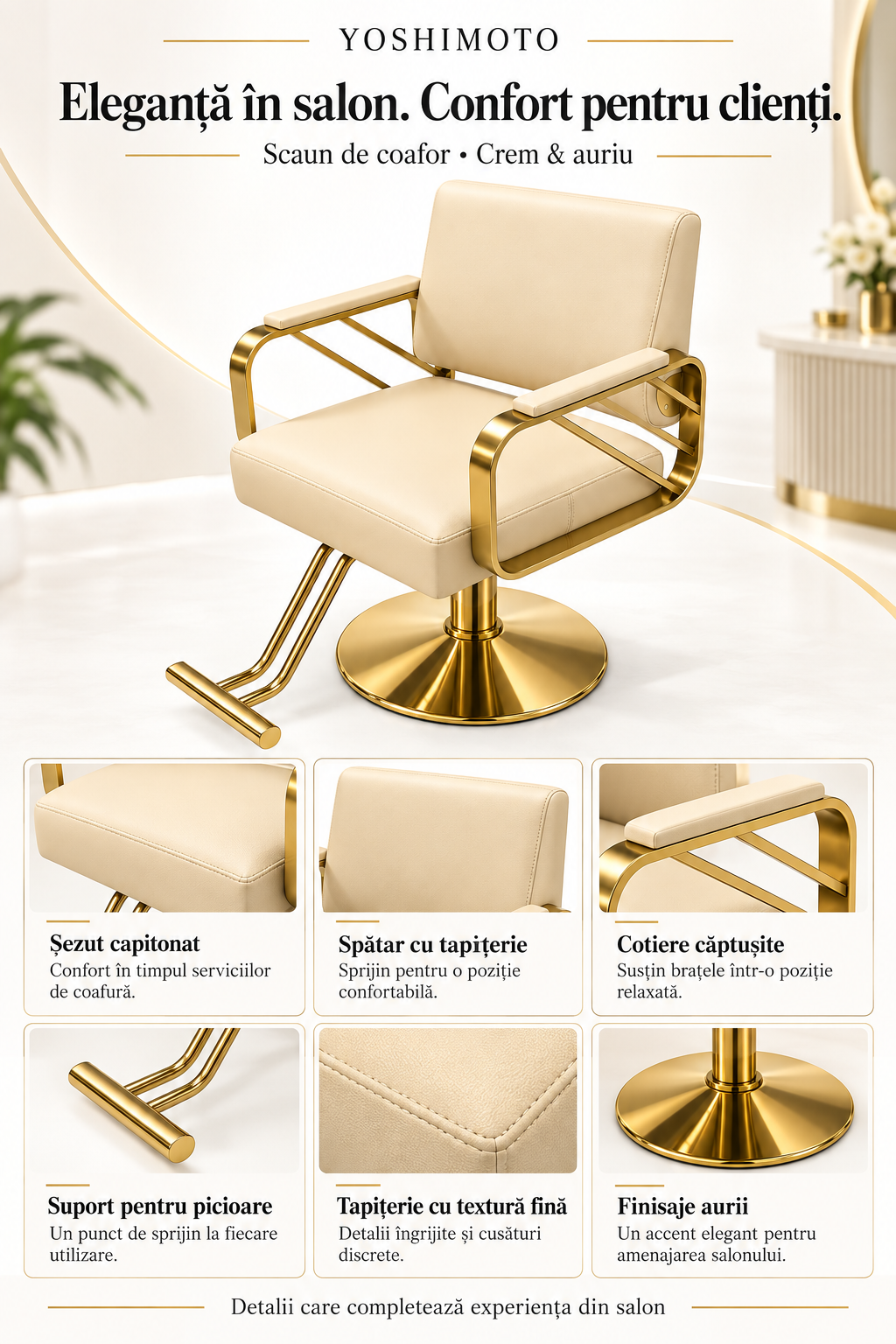 Set mobilier scafa + 2 scaune + 2 oglinzi + ucenic pentru coafor
