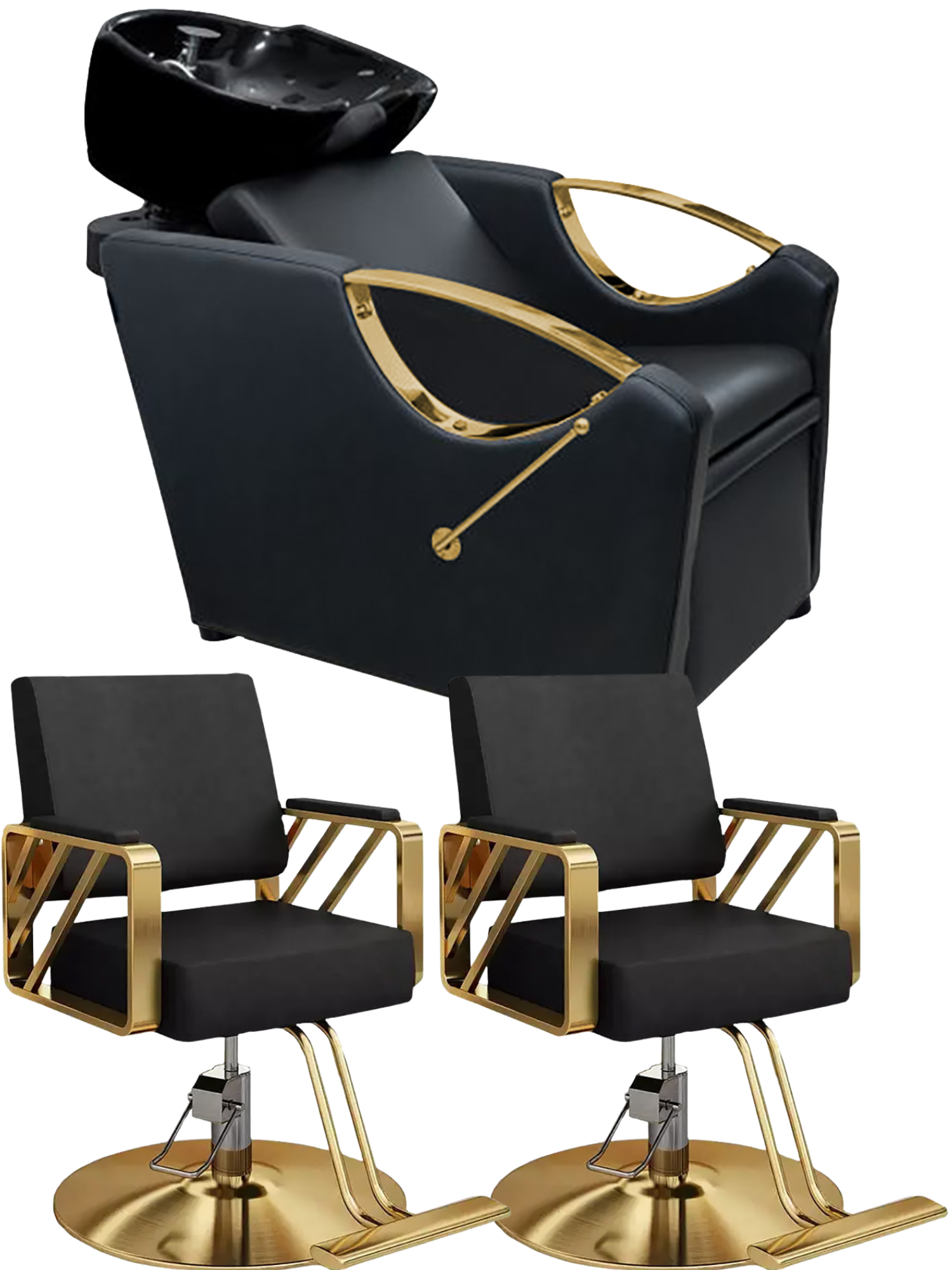 Set mobilier coafor scafa + 2 scaune Yoshimoto Comfort Pro Gold