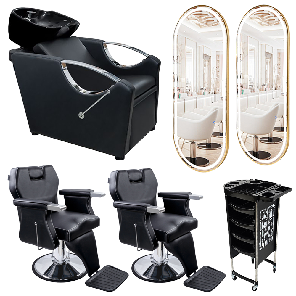 Kit frizerie Yoshimoto scafa + 2x scaun + 2x oglinda + ucenic 05