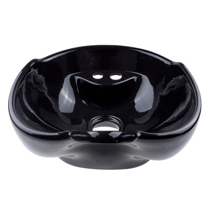 Chiuveta scafa coafor din ceramica, negru, adancime 22 cm
