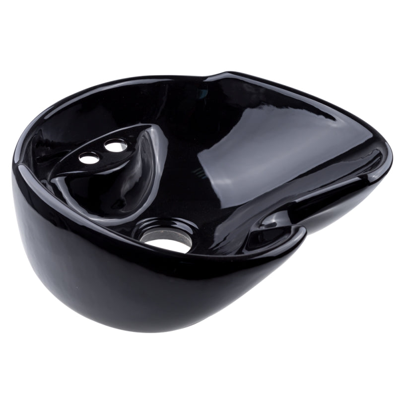 Chiuveta scafa coafor din ceramica, negru, adancime 22 cm