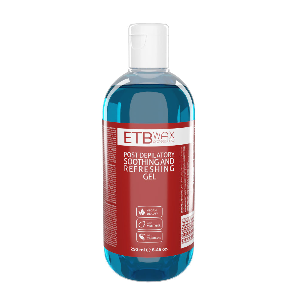 ETB WAX Gel Post-Epilare Răcoritor cu Camfor &amp; Mentol – Calmarea Instantă a Pielii Sensibile după Epilare – 250 ml
