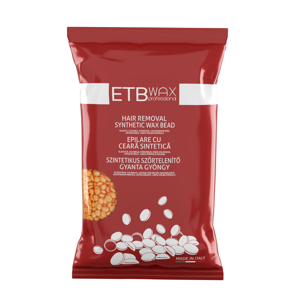 ETB WAX Ceară Profesională Vegană Perle Orange Touch, Epilare Precisă și Delicată – 800g
