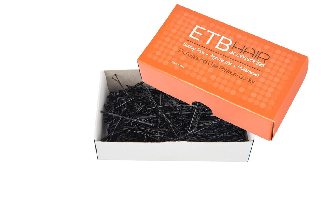 ETB Hair Agrafe Profesionale pentru Păr, 6 cm, 200g, Negru– Fixare Puternică, Design Italian, Rezultate Profesionale