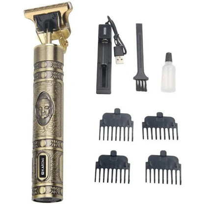 Masina de tuns Karemi cu acumulator, trimmer, model buda, incarcare USB, K-T9-2, gold