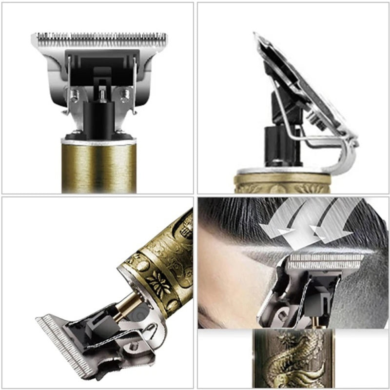 Masina de tuns Karemi cu acumulator, trimmer, model buda, incarcare USB, K-T9-2, gold