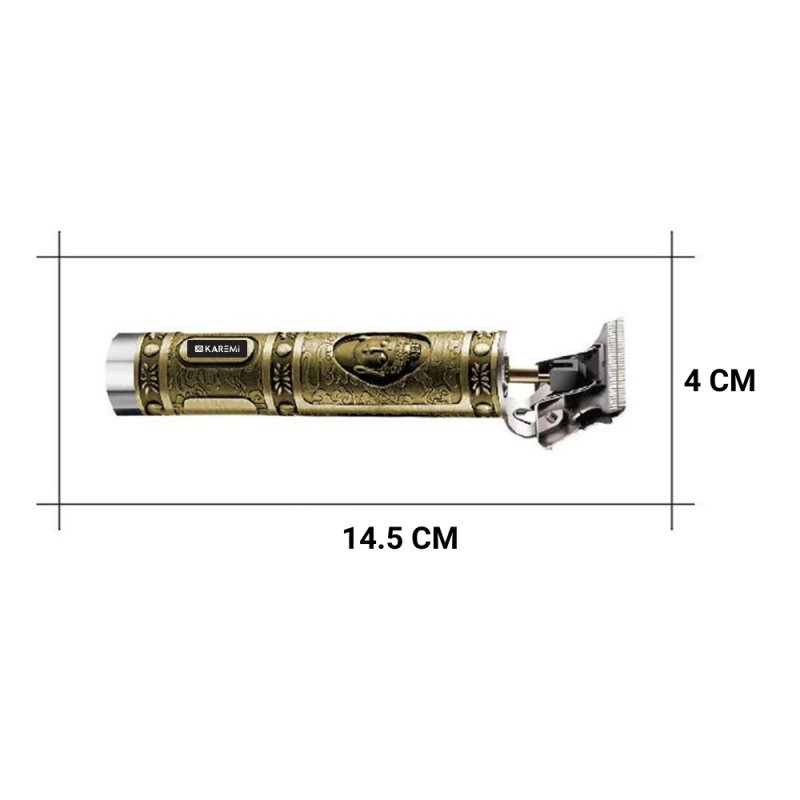 Masina de tuns Karemi cu acumulator, trimmer, model buda, incarcare USB, K-T9-2, gold