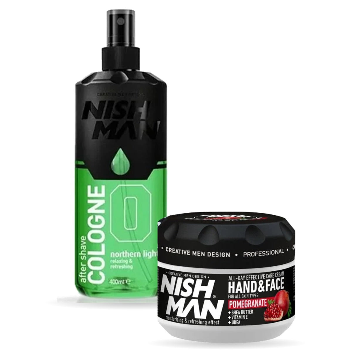 Set îngrijire NISH MAN: cremă Pomegranate 300 ml și after shave colonie 0 400 ml